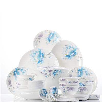 今晚3D开机号和试机号及开奖号48头聆听花开骨瓷礼品餐具套装